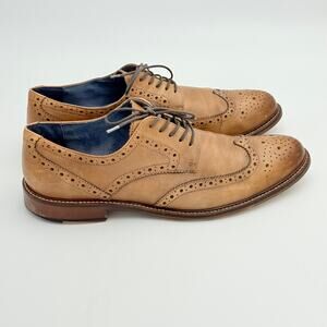 Aston Grey Cortland Wingtip Oxford Shoes Tan 10.5